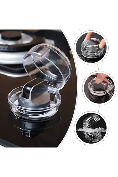 Miningaa 2 Pieces Non-Marking, Non-Assembling Stove and Oven Gas Button Coverer Safety Cover Baby Child Safety