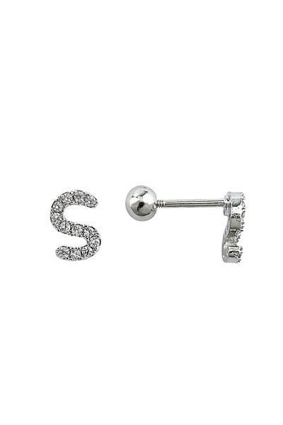 Çlk Accessories ثقب حرف فضي اللون - S HarfPiercing
