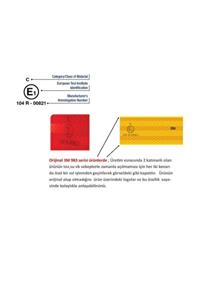 POLATLI OTO AKSESUAR 3M DIAMOND GRADE ™ 983 REFLEKTIF ŞERIT 1 MT KIRMIZI