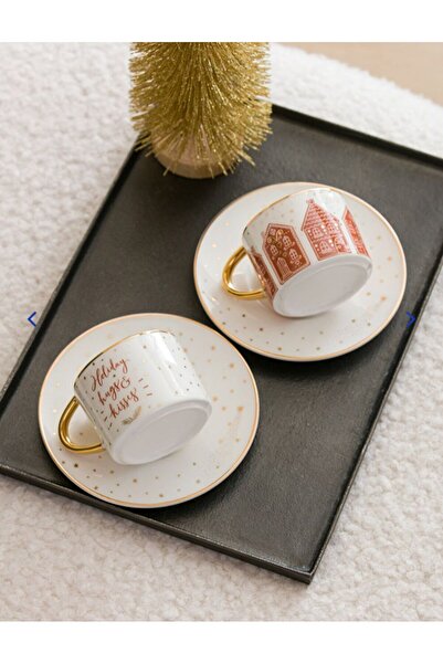 LC Waikiki Home Printed Porcelain Coffee Cup Set for 2 People