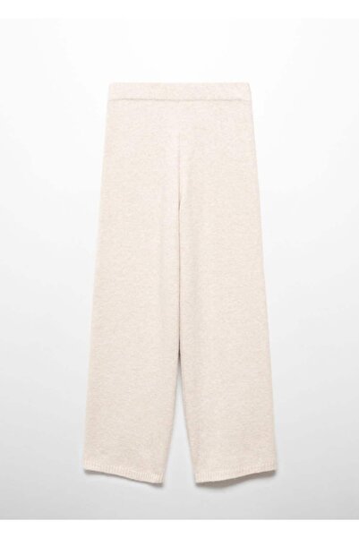 MANGO Woman Düz kesim örgü pantolon