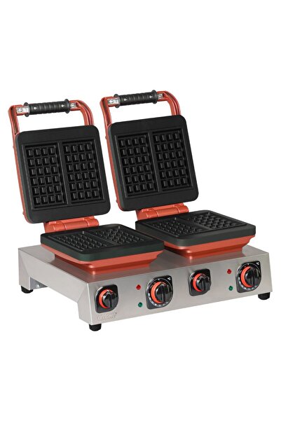 OMAKE Sabit İkili Waffle Makinesi Brüksel 3x5 Mini
