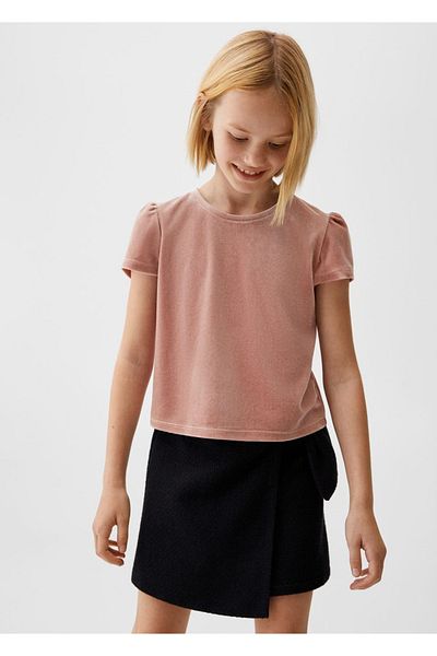MANGO Kids T-Shirt aus Samt mit Ballonärmeln