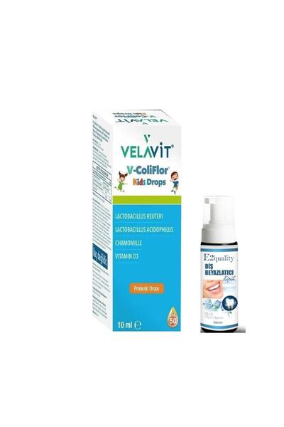 Velavit V-ColiFlor Kids Drops 10 ml- Diş Beyazlatıcı Köpük Hediye
