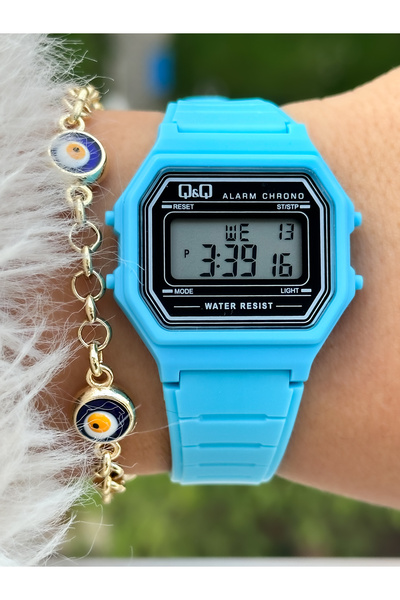 Q&Q العلامة التجارية اللون الأزرق، مقاوم للماء، ضمان لمدة عامين، ساعة يد رقمي...