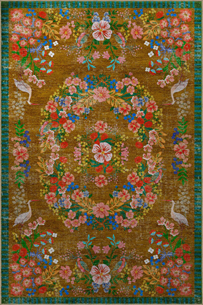 Rugs Modern Halı Floral Mira Kahverengi Tema Çok Renkli Çiçek Desenli Renkli ...