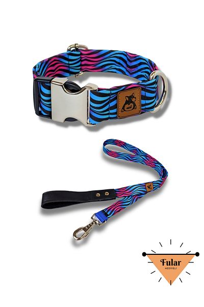 UTDpet Turquoise Dog Collar and Travel Dispatch Strap Set (with Scarf gift)