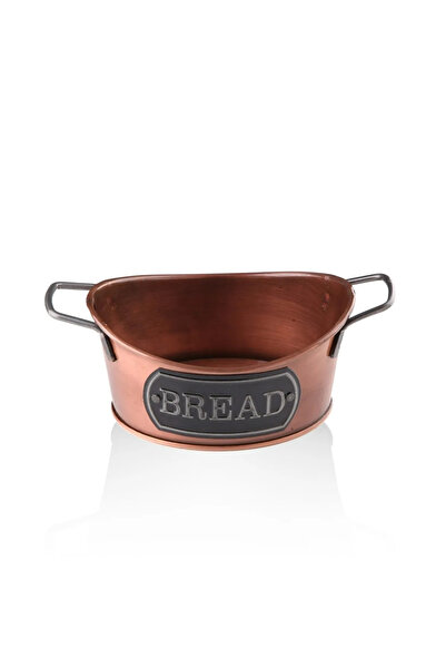 LUCKYHOMES Copper Plated Desktop Bread Bowl Small Size 12x18 Cm, Copper Plated Bread Basket 5116