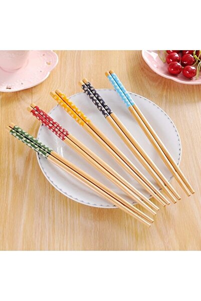 BAYSA 5 Pairs Bamboo Sushi-Fettucini Chopsticks Chopsticks