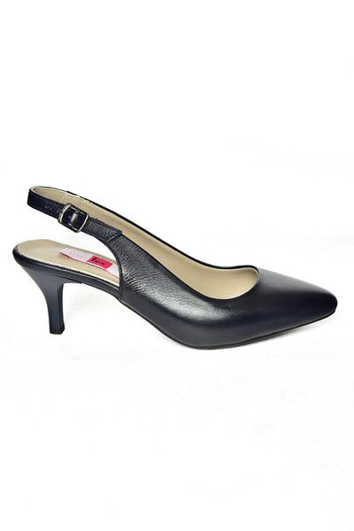 Fox Shoes S908002303 Pantofi de damă cu toc mic, albastru bleumarin, din piele naturală