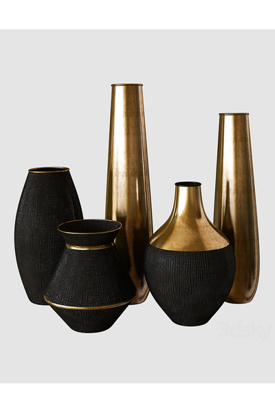 TuransoyCraft Nask Modern Vazo Büyük Boy 20 CM Sert Plastik 5'li Dekoratif Lü...