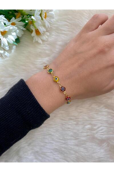 EVIL EYE/EVIL EYE GLASS BEAD GOLD PLATED BRACELET
