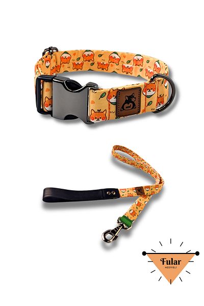 UTDpet Shiba Dog Dispatch Strap Set - Neck Collar and Travel, Scarf Gift