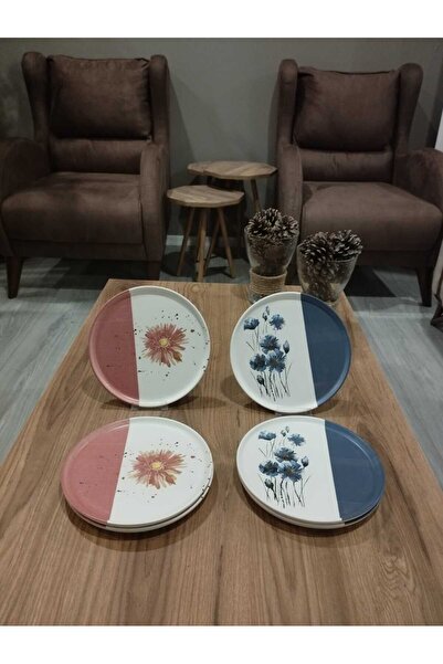 Keramika KERAMİKA 22 cm pasta tabağı renkli 6 adet