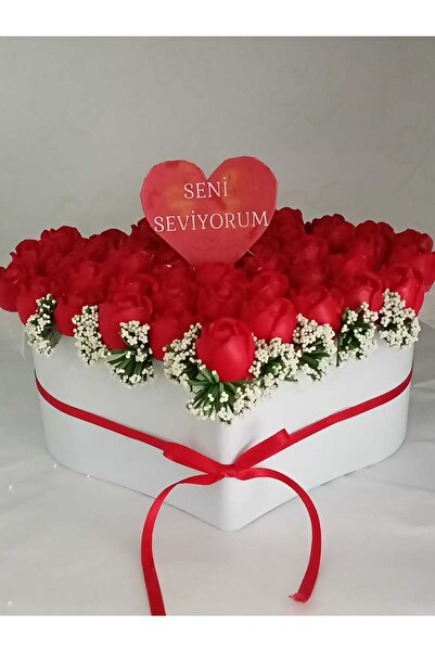StoneGiftDesign 14 Şubat Sevgililer Günü Hediyesi Seni Seviyorum Kırmızı Güll...