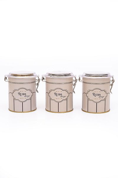EVLE Erb19u6 Cylinder Storage Container with Lock Ø90 Set of 3, Retro