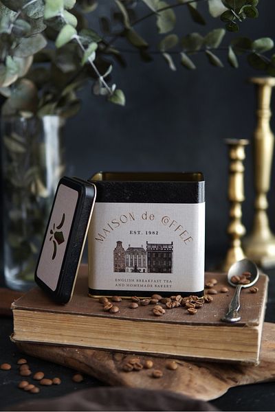 EVLE Er205-7f Azura Coffee Patterned Square Metal Storage Box 8 X 12 Cm