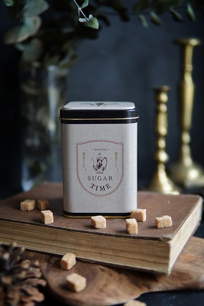 EVLE Er018-6f Azura Sugar Patterned Square Metal Storage Container 9x9 Cm