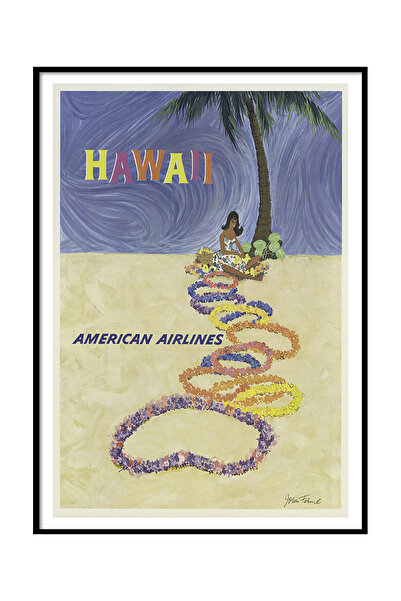 Beril Yamaç Design Studio Reproducere de poster vintage Hawaii American Airli...