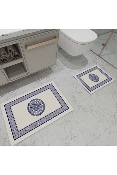 Hayal Dekoratif Σετ πατάκι μπάνιου 2 τεμαχίων με ψηφιακή εκτύπωση σε μπλε κίτρινο κόκκινο ροζ χρώματα 40x60 60x90