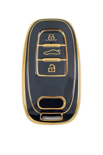 EBG İSTANBUL Pentru Audi A4 A5 A6 A7 Q5 Q7 2007-2016 Smart Black Carcasă pentru telecomandă pentru chei auto