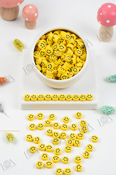 LANDOFACCESSORY POLİMER FİMO BONCUK - GÜLEN SURAT DESENLİ - TAKI AKSESUARI - ...