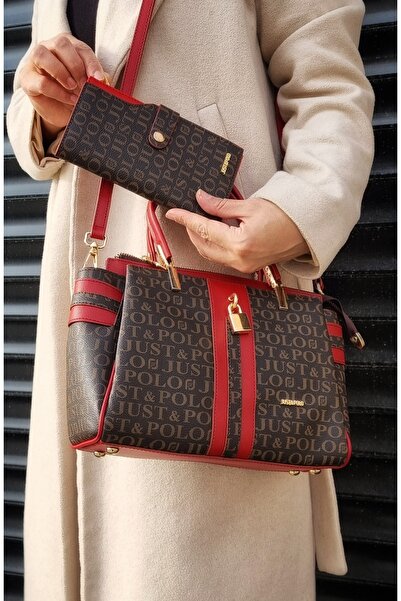 Just Polo justpolo women's 4 compartments lock accessory hand and shoulder ba...