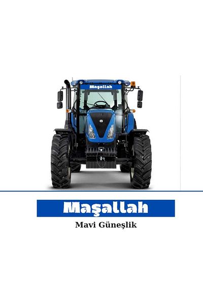 EYBA STİCKER Τρακτέρ Μπλε αλεξήλιο Έγχρωμη εκτύπωση New Holland Tumosan Case Tractor
