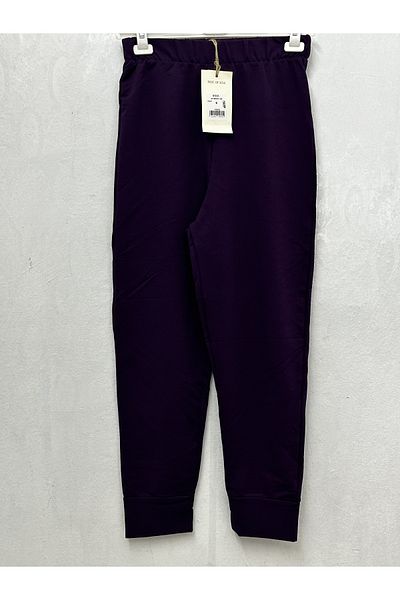 Soul Women's 2 Thread Ankle Leg Elastic Waist Eggplant Purple Trousers/Sweatpants Bottom 30189