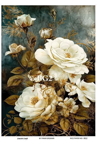 LİNEART Brass Decopage Paper LineArt - LA-BG2
