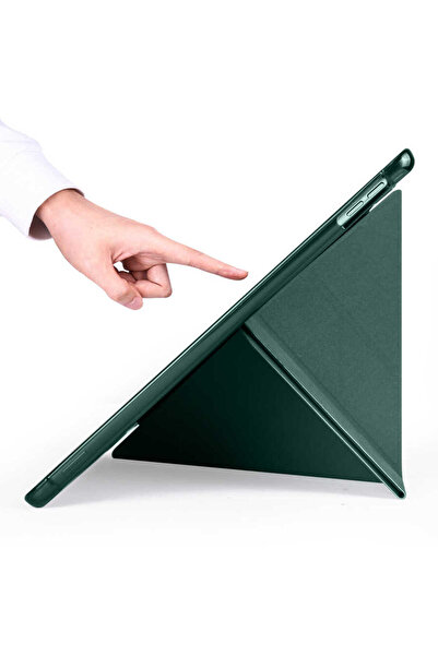 ÜNİCELL Ipad 7. 8. Ve 9.nesil 10.2 Inç Uyumlu Kalem Bölmeli Üçgen Stand Özellikli Tablet Kılıfı