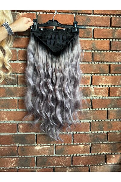 Suzan Peruk U Part Peruk yarımay çıtçıt Gerçek Saç Siyah Gri