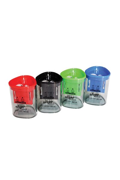 Rubenis Pencil Sharpener 4 Color Transparent Triangle Double Opener RKT-24