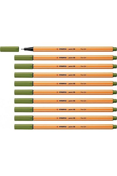 Stabilo Felt Tip Thin Pen 88 Point 0.4 MM Moss Green 88/35