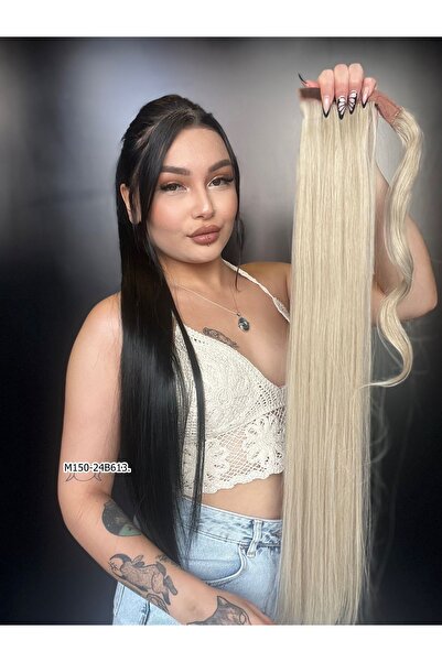 Suzan Peruk Ίσια αλογοουρά με Velcro - Με πλατινένια ανταύγειες από αφρό μέλι...