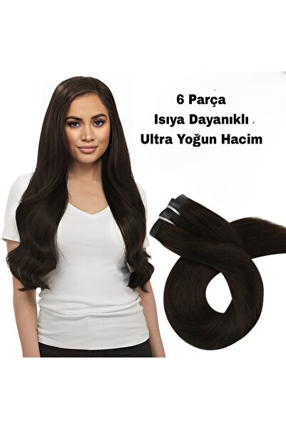 AKOLİFE Tamno kestenjasti set od 6 komada za kosu sa kopčama / Ultra gust vol...