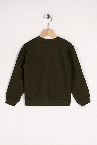 zepkids Khakifarbenes Jungen-Sweatshirt mit Textdruck