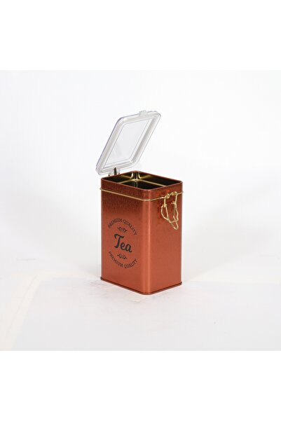 EVLE Ef043-k8 Sn_tea Copper Patterned Rectangular Metal Storage Container 8x10 Cm