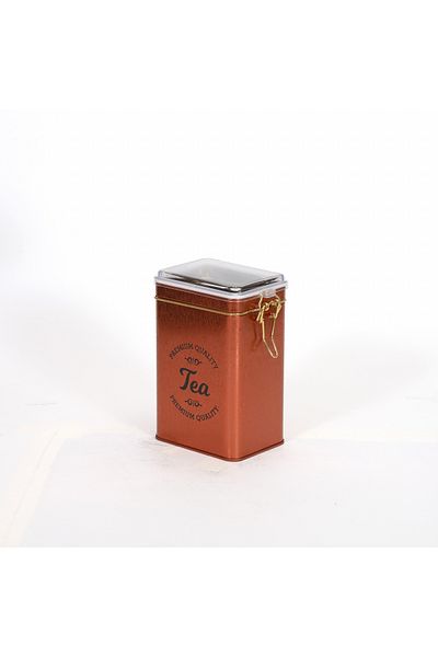 EVLE Ef043-k8 Sn_tea Copper Patterned Rectangular Metal Storage Container 8x10 Cm