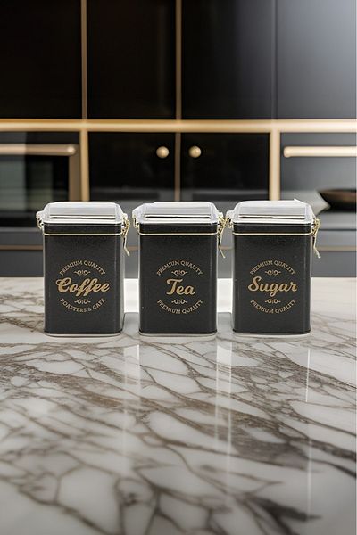 EVLE Efc21-u0 Sn_black Patterned Rectangular Metal Storage Container 8x10 Cm