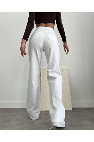 MAKRAS EXCLUSIVE Young White Wide Leg Jeans