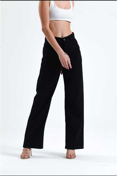 Geppetto Viana Extra High A.c.a.i.p S.o.l.m.a.z Blugi negri largi Pantaloni Palazzo