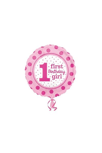 Bkmc 18 INC ROUND 1 YEAR OLD PINK FOIL BALLON