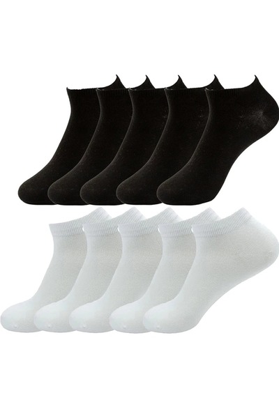 çorapmanya 10 Çift Beyaz Koton Kadın Yüksek Kalite Patik Spor Çorap