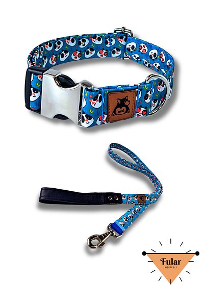 UTDpet Panda Dog Collar and Travel Dispatch Strap Set (With Scarf Gift)