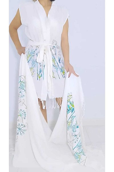 Nevin Acar Σετ μπουρνούζι και πετσέτα Peshtemal Blue Chicory Peshtemal 2 τεμ