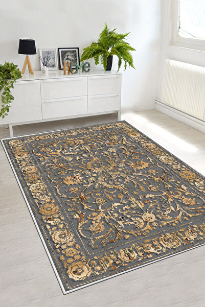 Thalia Home Kaymaz Tabanlı Yıkanabilir Baskılı Mutfak Halısı Koridor Halısı