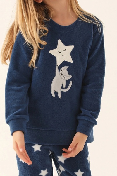 Arnetta Bicycle Neck Long Sleeve Girl's Fleece Suit 2617