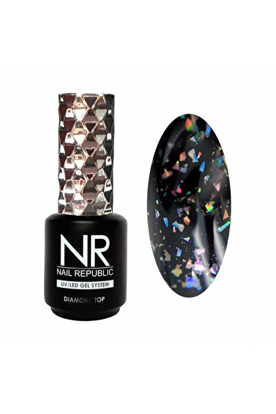 Nail Republic Kalıcı Oje Diamond Top Coat 08 – Simli Üst Kaplama, Profesyonel...