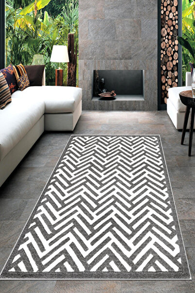 Thalia Home Kaymaz Tabanlı Yıkanabilir Baskılı Mutfak Halısı Koridor Halısı